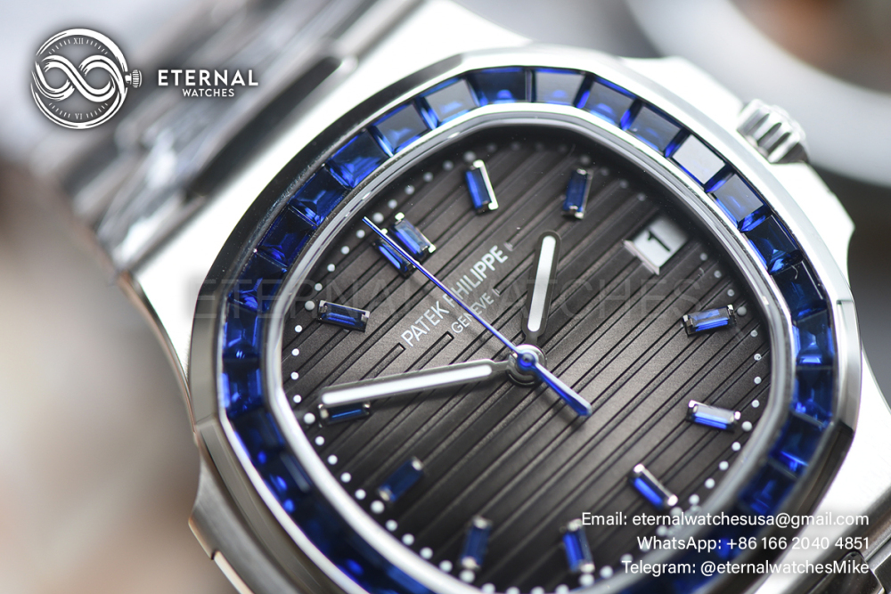 PATEK PHILIPPE - SUPER MOD Nautilus 5711 40mm SS/SS Blue Gems (SW Dial)