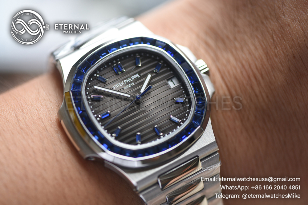 PATEK PHILIPPE - SUPER MOD Nautilus 5711 40mm SS/SS Blue Gems (SW Dial)