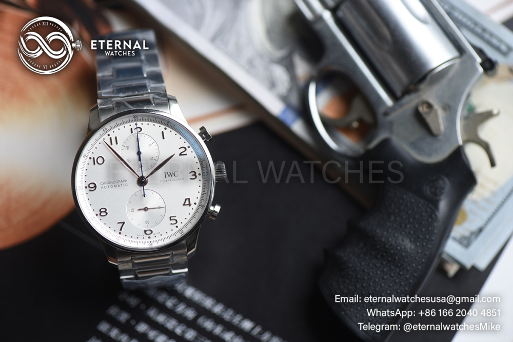 IWC - SUPER CLONE Portugueser Chronograph 41mm SS/SS White/Num ZF A69355
