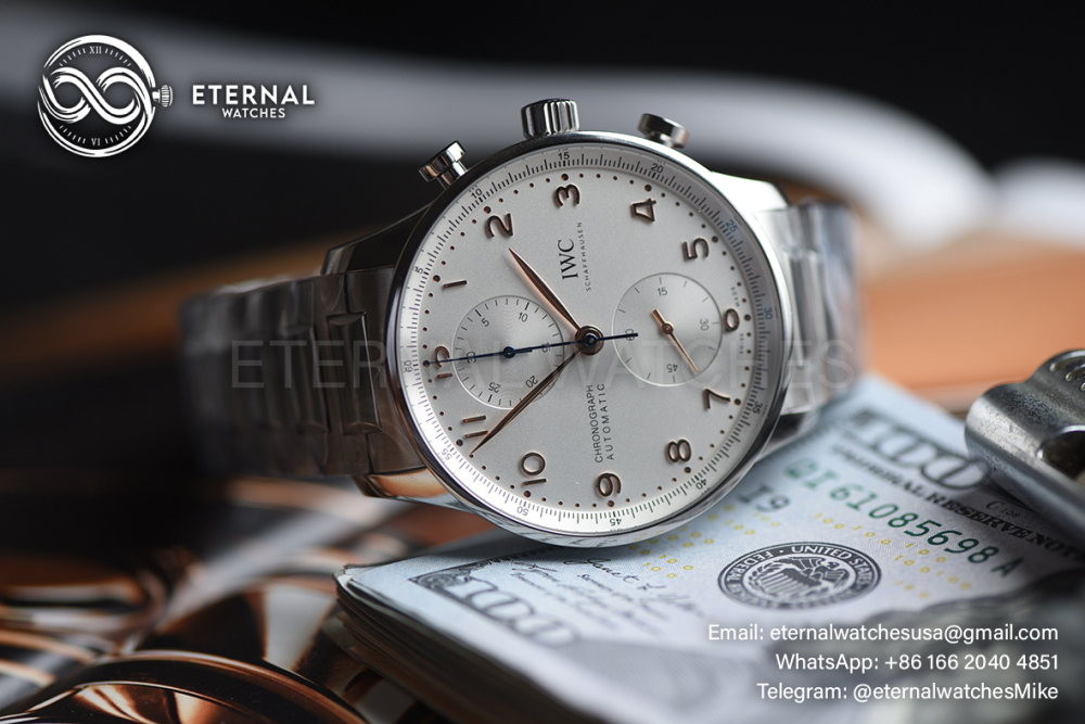 IWC - SUPER CLONE Portugueser Chronograph 41mm SS/SS White/Num ZF A69355