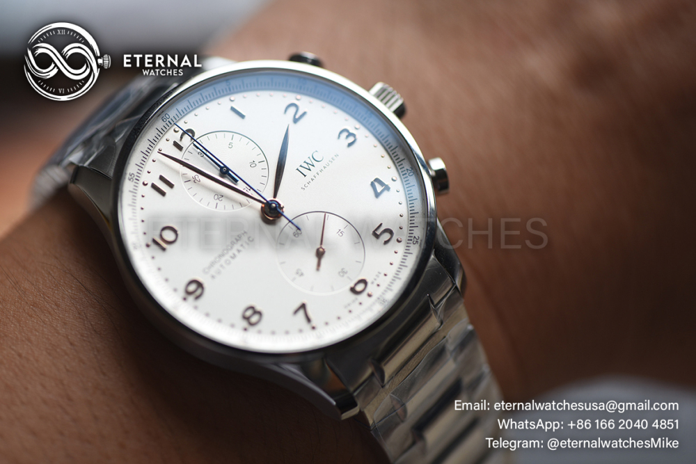 IWC - SUPER CLONE Portugueser Chronograph 41mm SS/SS White/Num ZF A69355