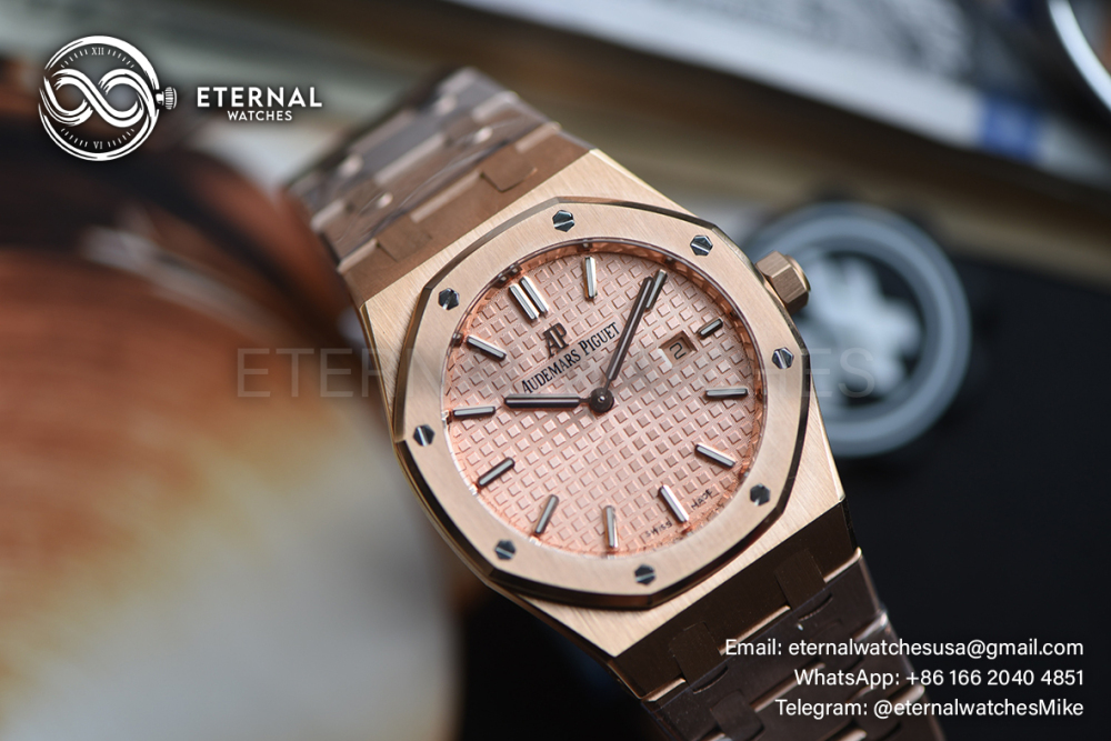 AUDEMARS PIGUET - SUPER CLONE Royal Oak Ladies 67650 33mm RG/RG Gold ZF Swiss Qtz