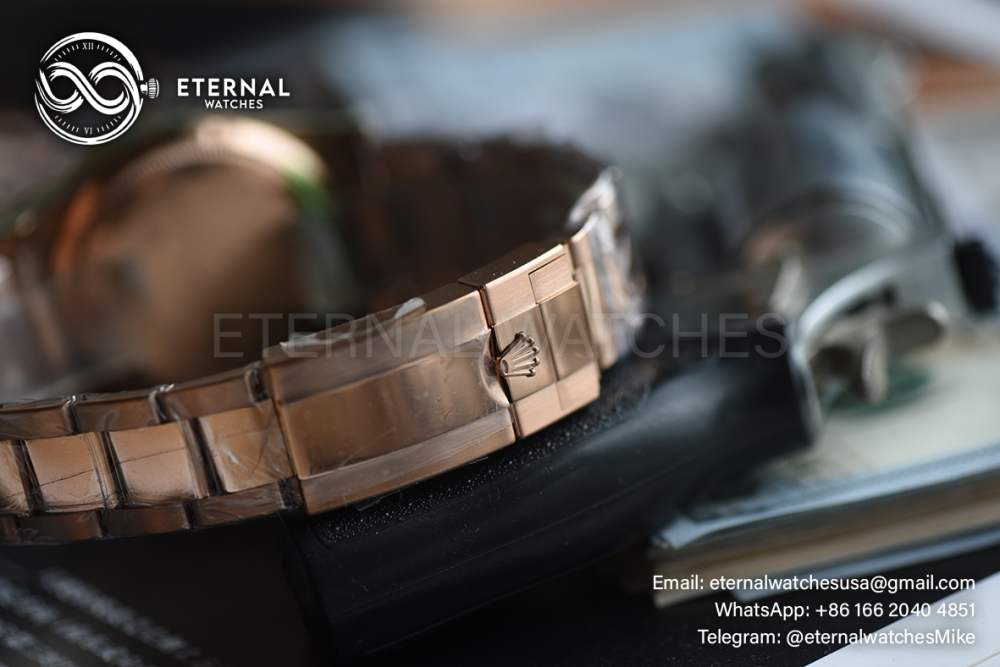 ROLEX - SUPER CLONE Daytona 116595 Rainbow 40mm RG/RG Black/Dia VSF DD4130 (Weight Adjusted)