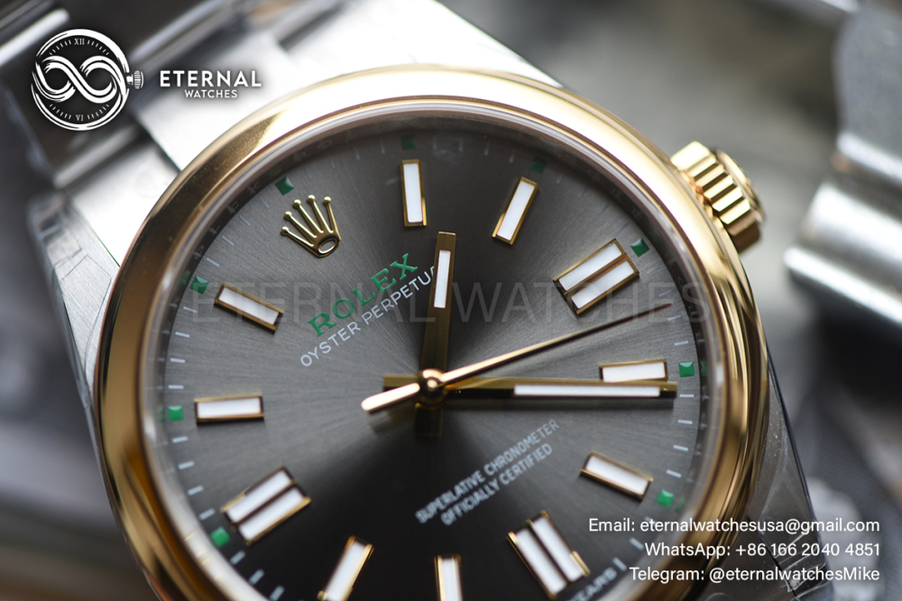 ROLEX - SUPER CLONE Oyster Perpetual 100 Years 134303 41mm YG/SS Grey Sunburst VSF VS3230