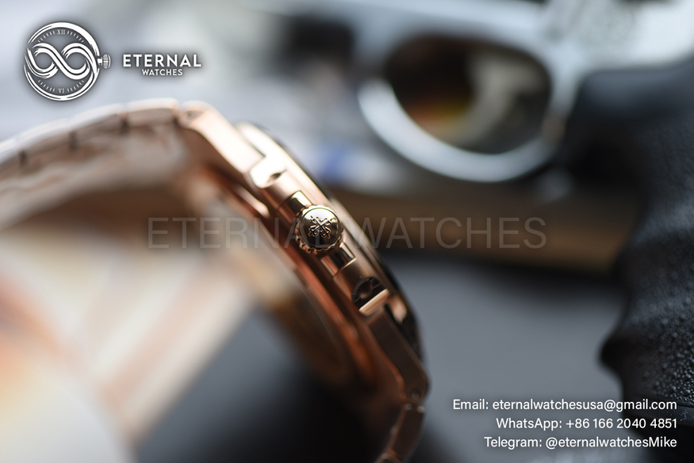 ROLEX - SUPER CLONE Nautilus 5711 40mm RG/RG Brown Dial DDF DD330 (Weight Adjusted - SW Dial)