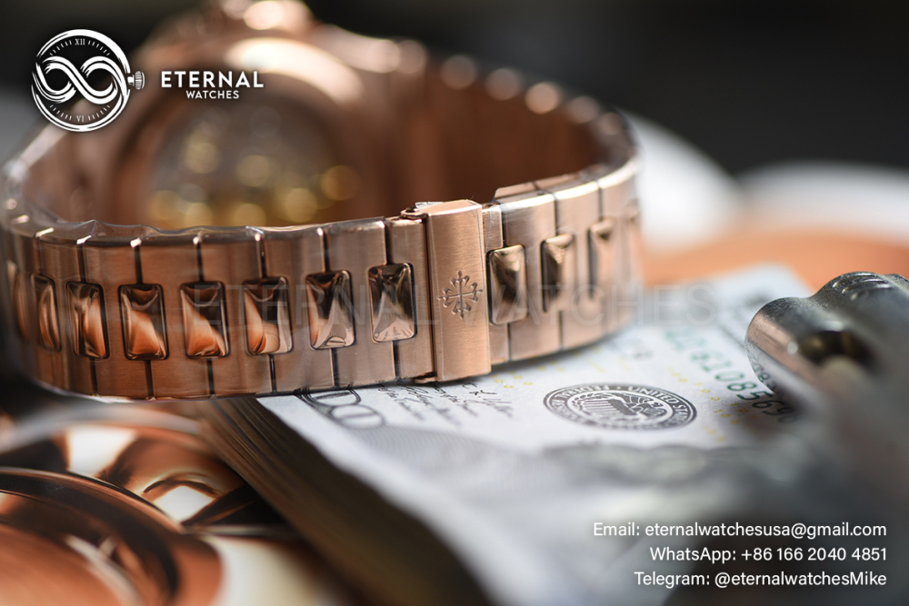 ROLEX - SUPER CLONE Nautilus 5711 40mm RG/RG Brown Dial DDF DD330 (Weight Adjusted - SW Dial)