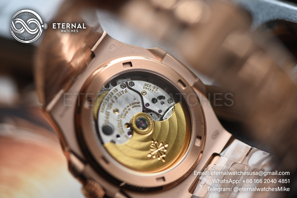 ROLEX - SUPER CLONE Nautilus 5711 40mm RG/RG Brown Dial DDF DD330 (Weight Adjusted - SW Dial)