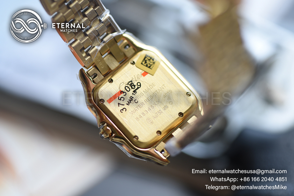 CARTIER - SUPER MOD Panthere Secrete De Ladies 27mm Dia YG/YG White Dial (Real Diamonds)