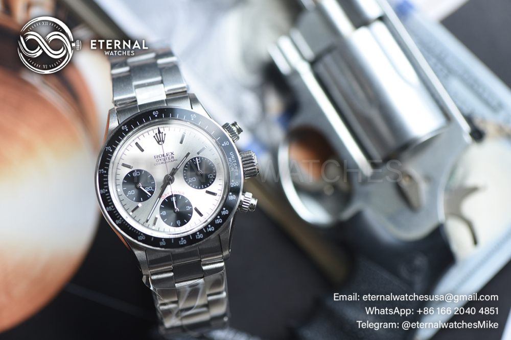 ROLEX - SUPER CLONE Daytona Retro 38mm SS/SS Silver Dial Custom Manual