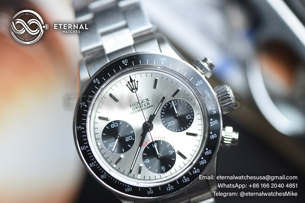 ROLEX - SUPER CLONE Daytona Retro 38mm SS/SS Silver Dial Custom Manual