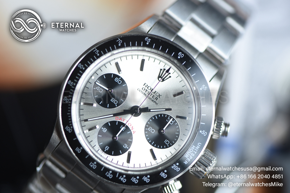 ROLEX - SUPER CLONE Daytona Retro 38mm SS/SS Silver Dial Custom Manual