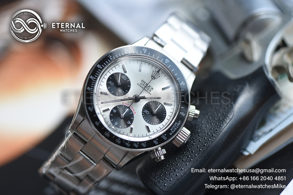 ROLEX - SUPER CLONE Daytona Retro 38mm SS/SS Silver Dial Custom Manual
