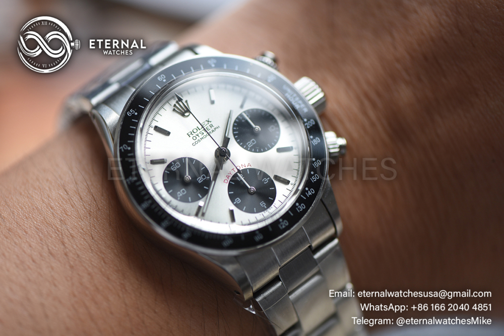 ROLEX - SUPER CLONE Daytona Retro 38mm SS/SS Silver Dial Custom Manual