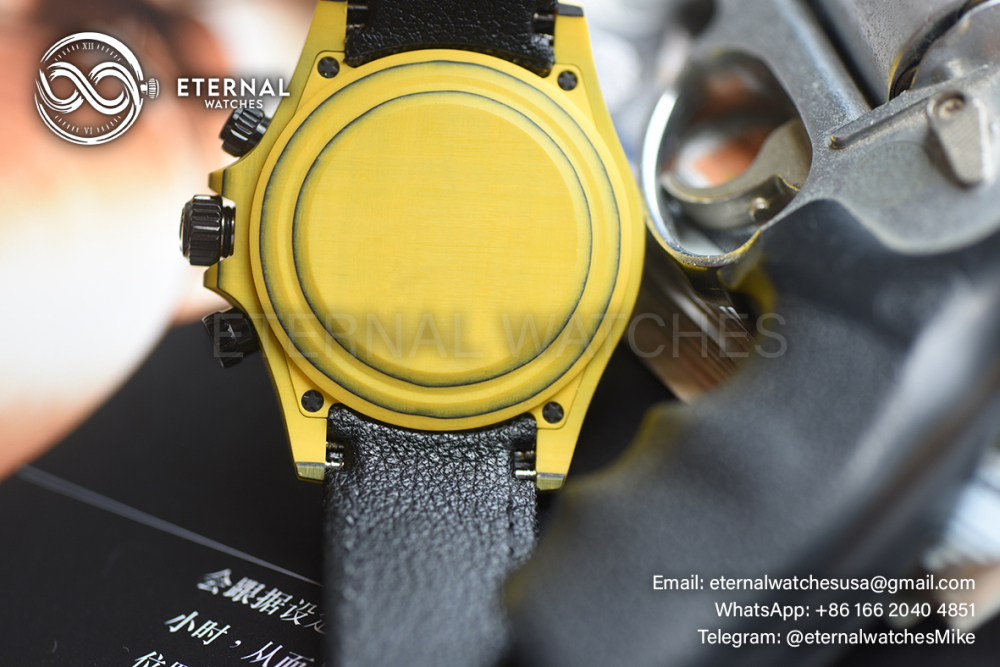 ROLEX - SUPER CLONE Daytona Diw 40mm Yellow Carbon/NY Skeleton Dial GETF DD4801