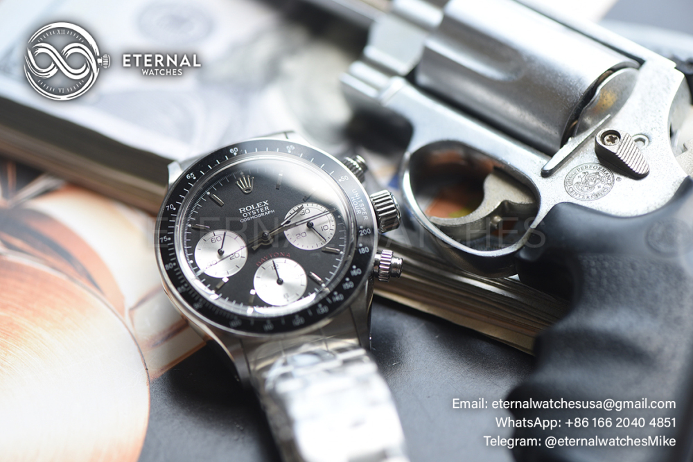 ROLEX - SUPER CLONE Daytona Retro 38mm SS/SS Black Dial Custom Manual