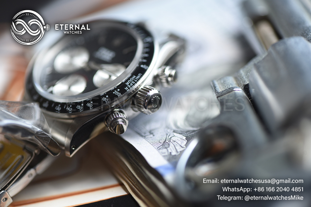 ROLEX - SUPER CLONE Daytona Retro 38mm SS/SS Black Dial Custom Manual