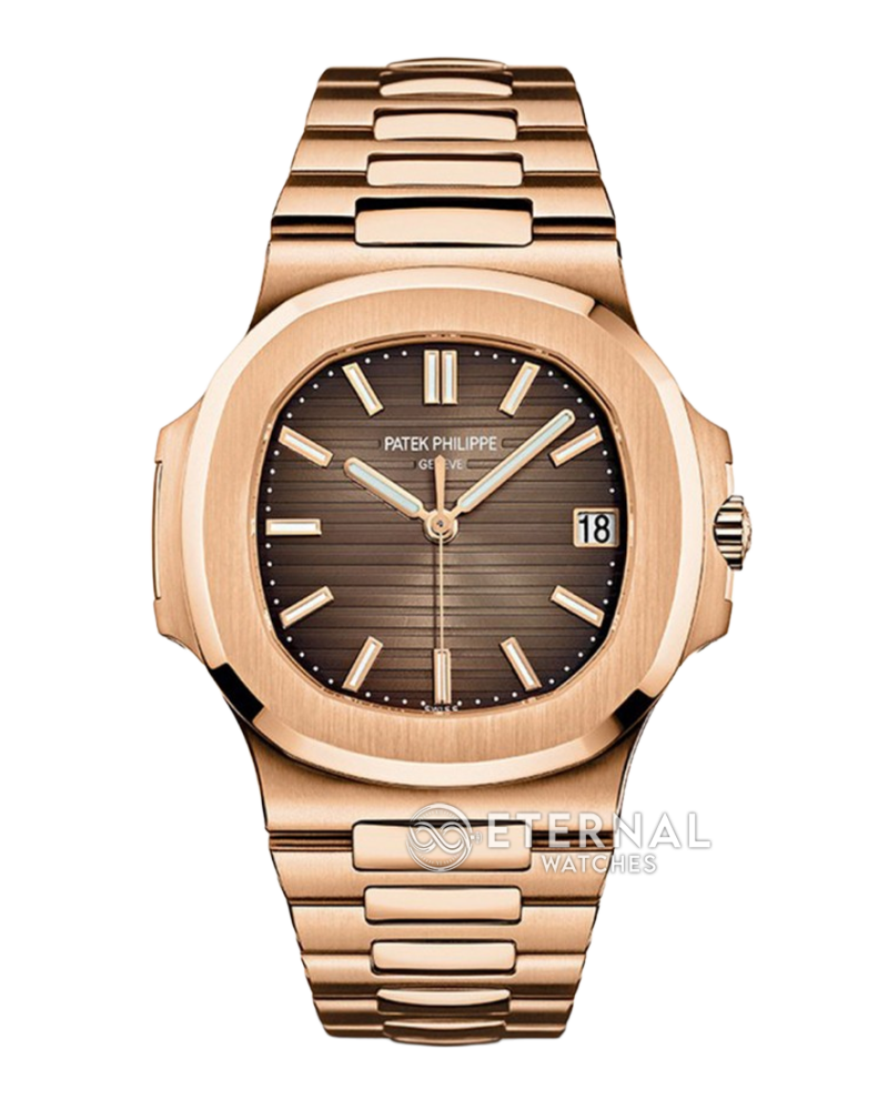 ROLEX - SUPER CLONE Nautilus 5711 40mm RG/RG Brown Dial DDF DD330 (Weight Adjusted - SW Dial)