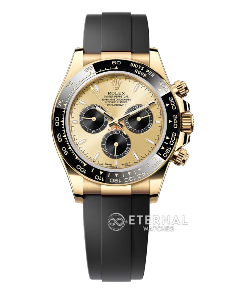 ROLEX - SUPER CLONE Cosmograph Daytona 126518 40mm YG/RU Gold/Black RCF DD4131 (Genuine Weight)