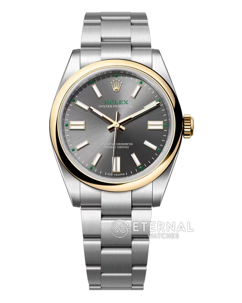 ROLEX - SUPER CLONE Oyster Perpetual 100 Years 134303 41mm YG/SS Grey Sunburst VSF VS3230