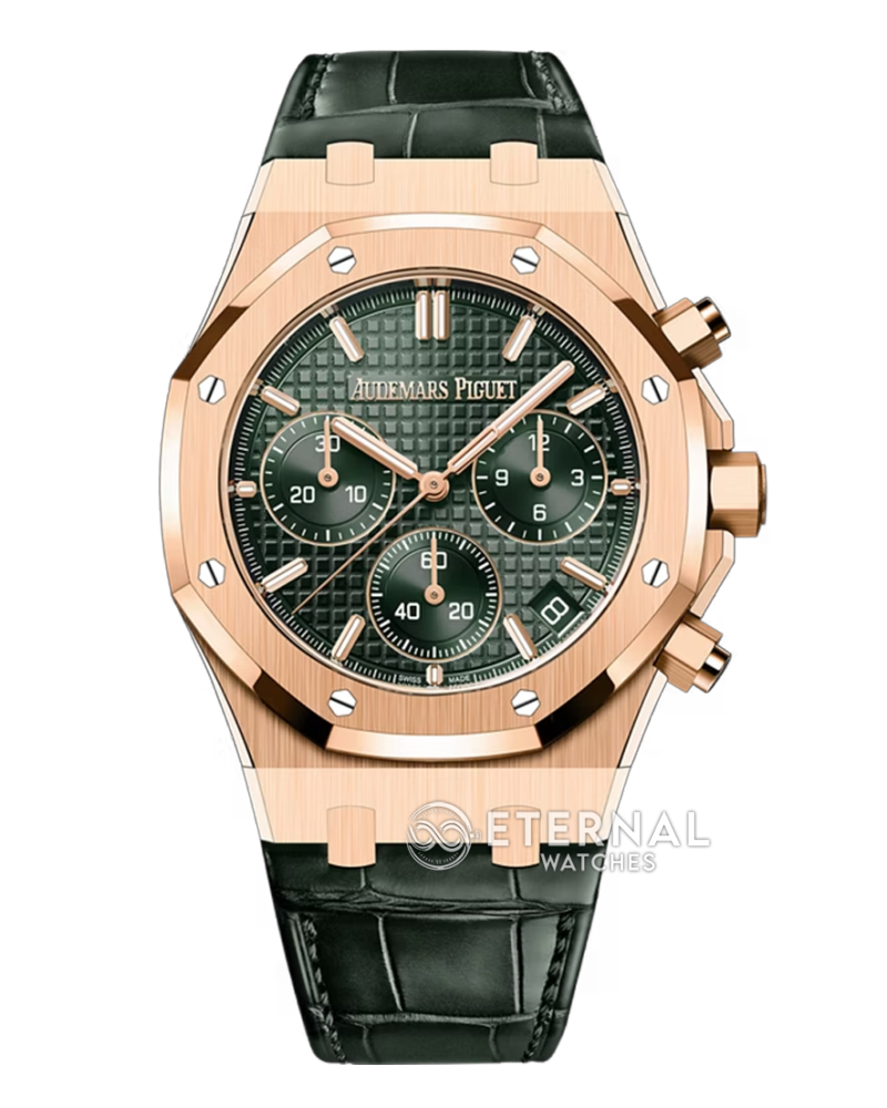 AUDEMARS PIGUET - SUPER CLONE Royal Oak Chronograph 26240OR 41mm RG/LE Green Dial DDF DD4401 (Weight Adjusted)
