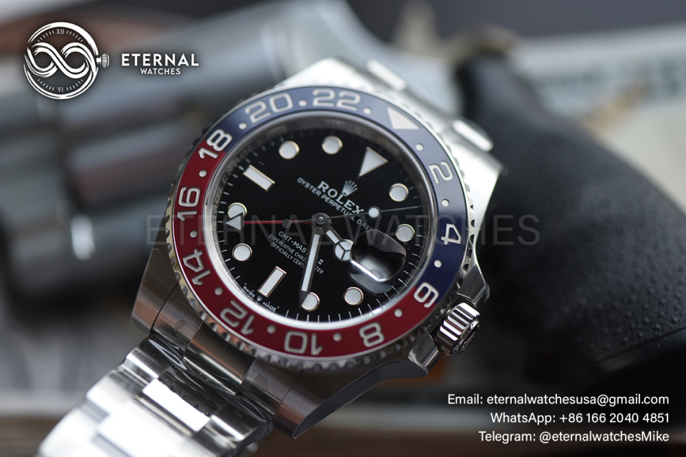ROLEX - SUPER CLONE GMT Master II 126710 Pepsi Oyster 40mm SS/SS Black VSF V3 DD3285