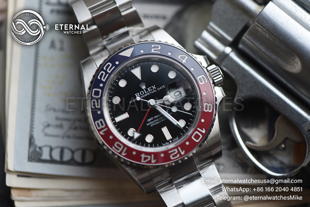 ROLEX - SUPER CLONE GMT Master II 126710 Pepsi Oyster 40mm SS/SS Black VSF V3 DD3285