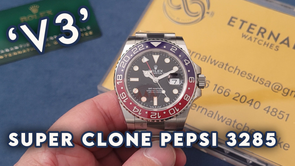 ROLEX - SUPER CLONE GMT Master II 126710 Pepsi Oyster 40mm SS/SS Black VSF V3 DD3285