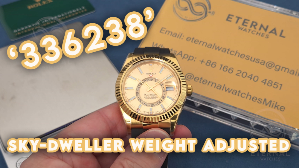 ROLEX - SkyDweller 336238 42mm YG/RU Gold Dial ZF A2824 (Weight Adjusted)