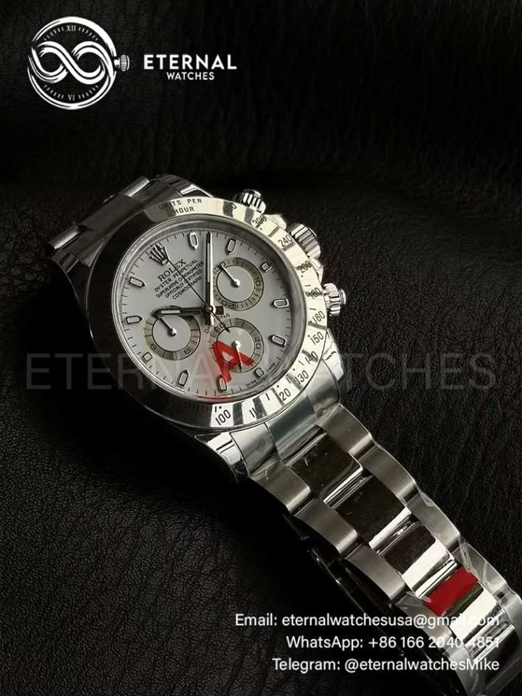 ROLEX - SUPER CLONE Daytona 116520 40mm SS/SS White Dial VSF DD4130