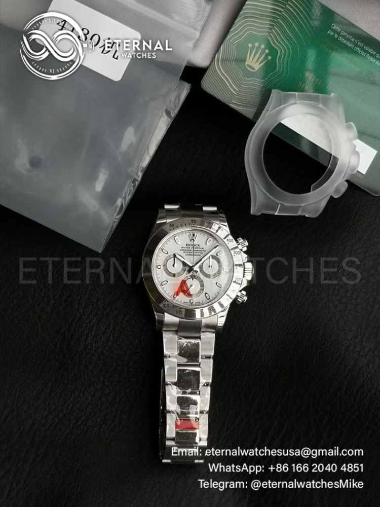 ROLEX - SUPER CLONE Daytona 116520 40mm SS/SS White Dial VSF DD4130