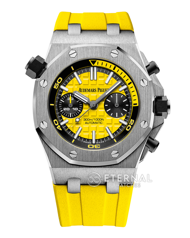 AUDEMARS PIGUET - SUPER CLONE Royal Oak Offshor Diver Chronograph SS/RU Yellow Dial