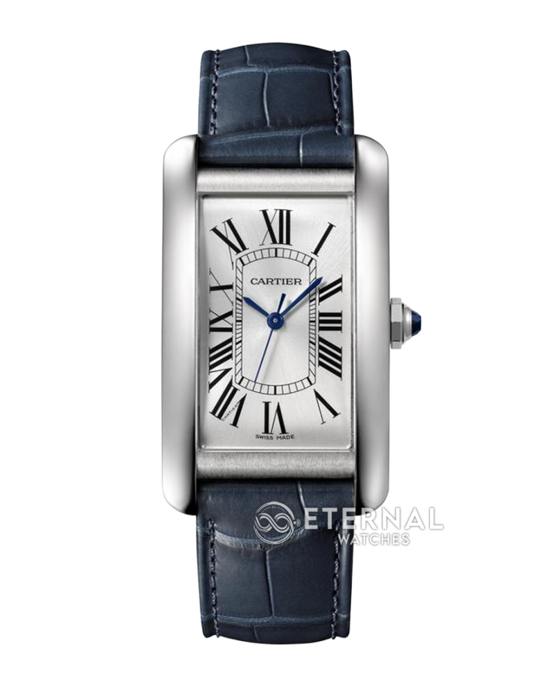 CARTIER - Tank Americaine Ladies WSTA0016 SS/LE White/Rmn Blue Swiss Quartz