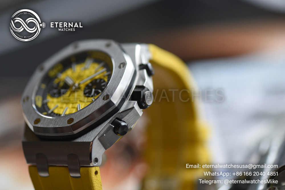 AUDEMARS PIGUET - SUPER CLONE Royal Oak Offshor Diver Chronograph SS/RU Yellow Dial