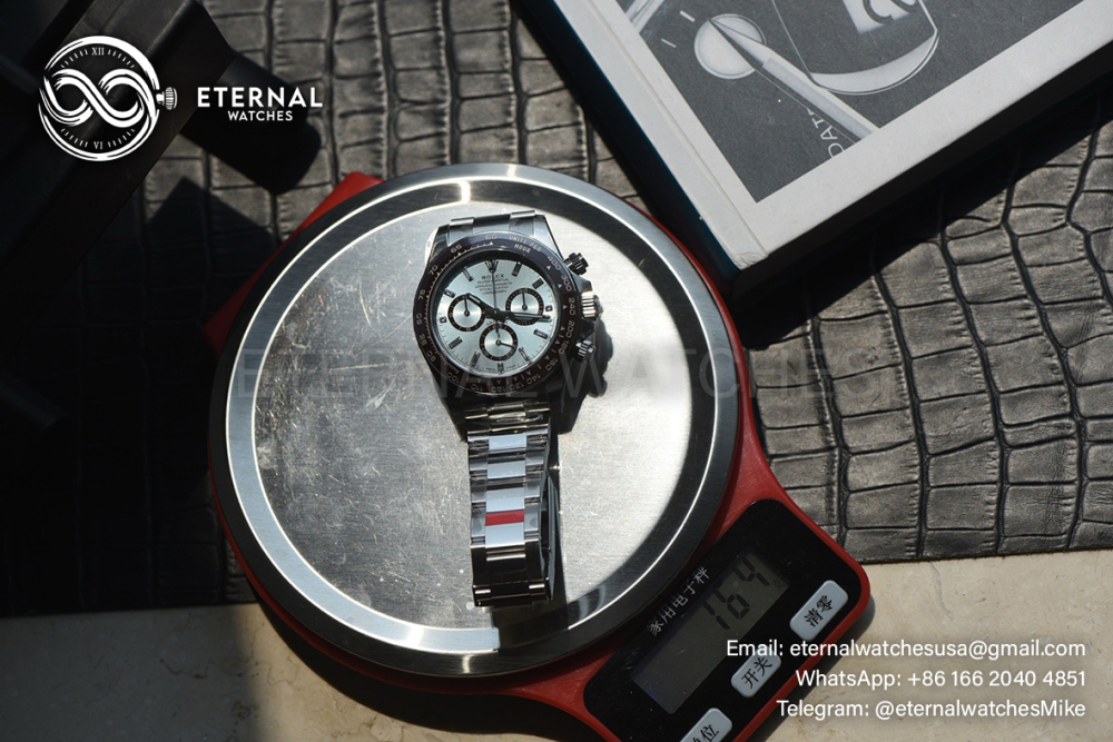 ROLEX - SUPER CLONE Daytona 126506 40mm SS/SS Ice-Blue/Stk VSF V3 DD4131 (Weight Adjusted)
