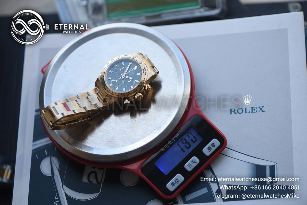ROLEX - SUPER CLONE Daytona 126508 40mm YG/YG Green/Green/Stk VSF V3 DD4131 (Weight Adjusted)