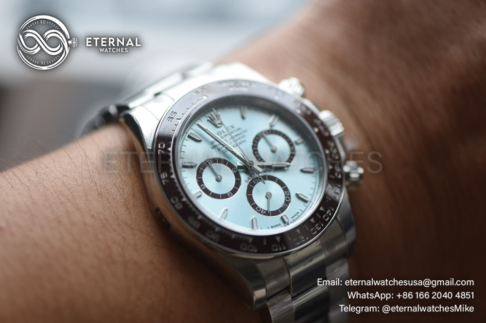 ROLEX - SUPER CLONE Daytona 126506 40mm SS/SS Ice-Blue/Stk VSF V3 DD4131 (Weight Adjusted)