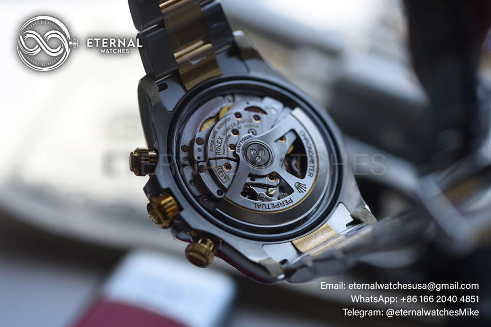 ROLEX - SUPER CLONE Daytona 126503 40mm YG/SS White/Stk VSF DD4131 (Weight Adjusted)
