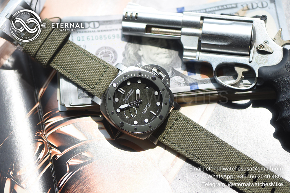 PANERAI - SUPER CLONE Submersible PAM1697 44mm SS/NY Green Ombre Dial VSF P900
