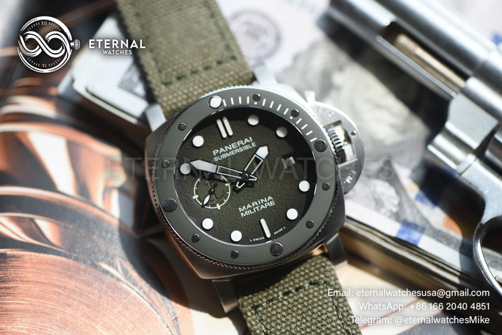 PANERAI - SUPER CLONE Submersible PAM1697 44mm SS/NY Green Ombre Dial VSF P900