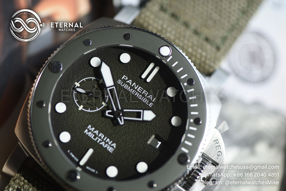 PANERAI - SUPER CLONE Submersible PAM1697 44mm SS/NY Green Ombre Dial VSF P900