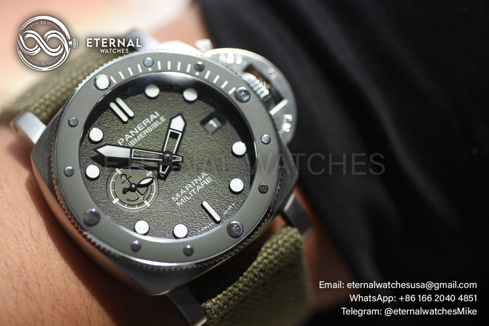 PANERAI - SUPER CLONE Submersible PAM1697 44mm SS/NY Green Ombre Dial VSF P900