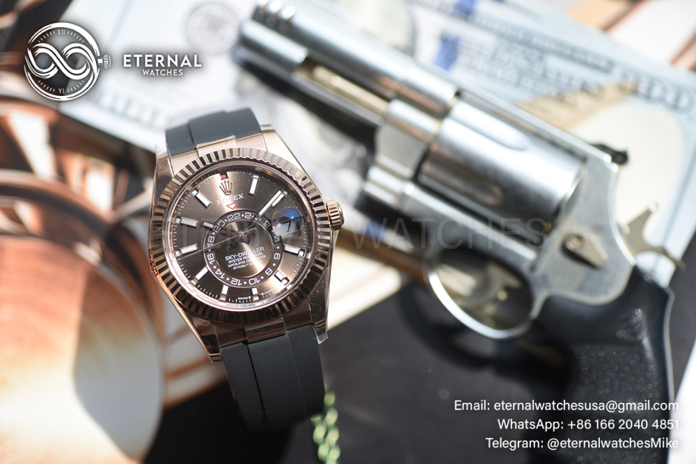 ROLEX - SkyDweller 336238 42mm YG/RU Brown Dial ZF A2824 (Weight Adjusted)