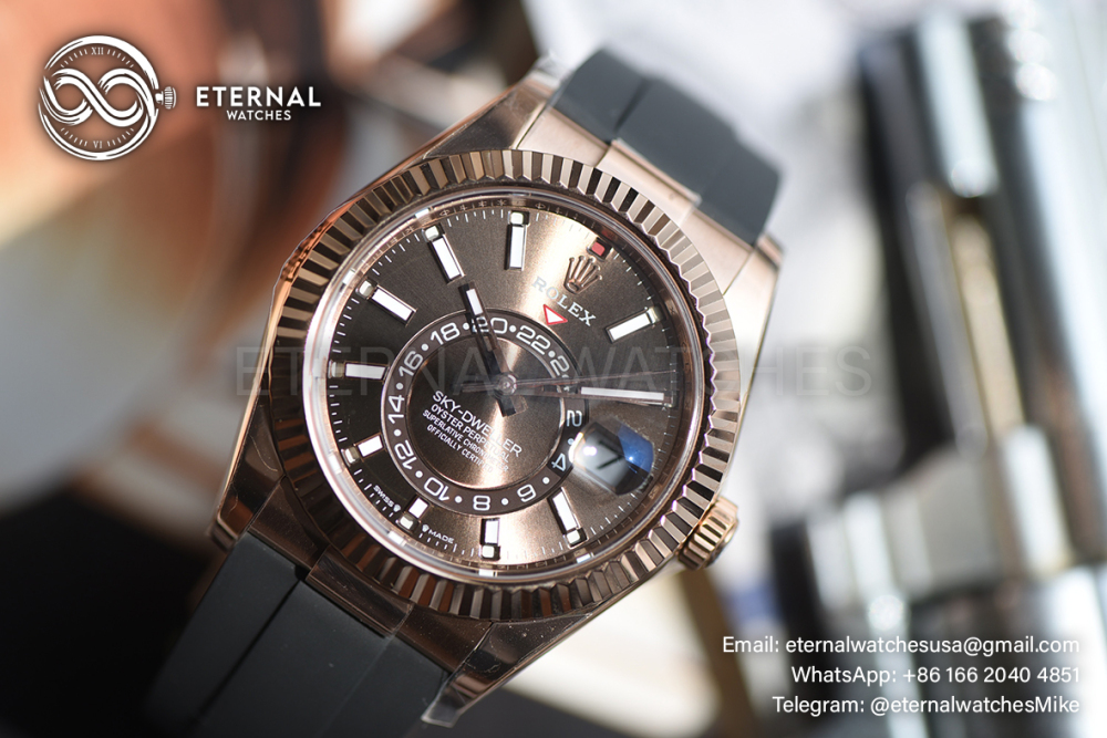 ROLEX - SkyDweller 336238 42mm YG/RU Brown Dial ZF A2824 (Weight Adjusted)