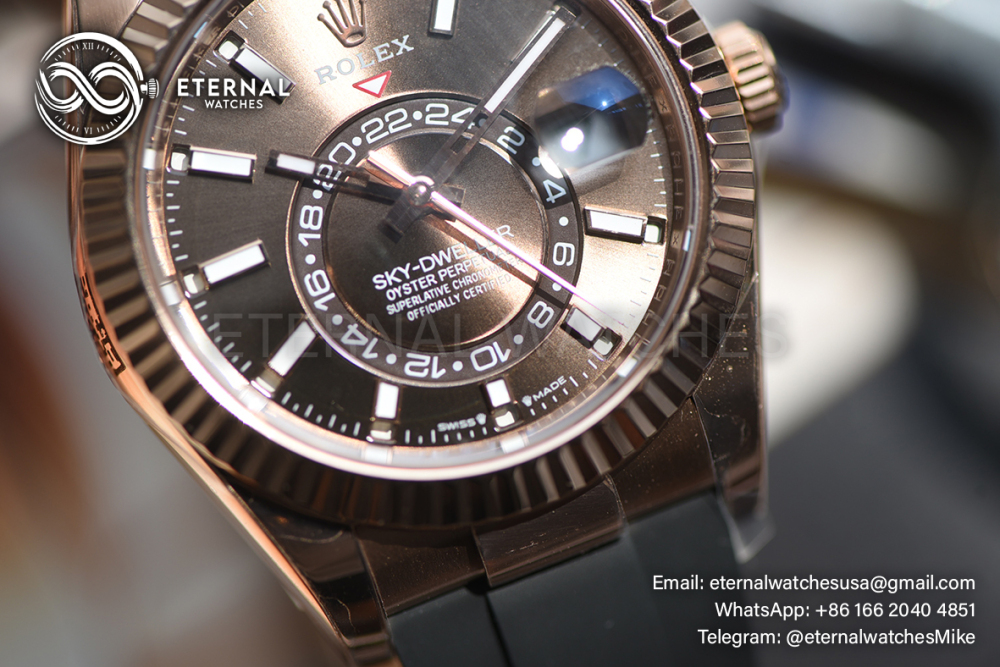 ROLEX - SkyDweller 336238 42mm YG/RU Brown Dial ZF A2824 (Weight Adjusted)