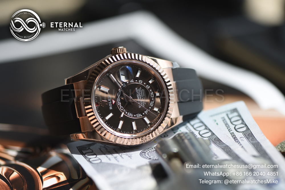 ROLEX - SkyDweller 336238 42mm YG/RU Brown Dial ZF A2824 (Weight Adjusted)