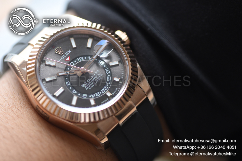 ROLEX - SkyDweller 336238 42mm YG/RU Dark Brown Dial ZF A2824 (Weight Adjusted)