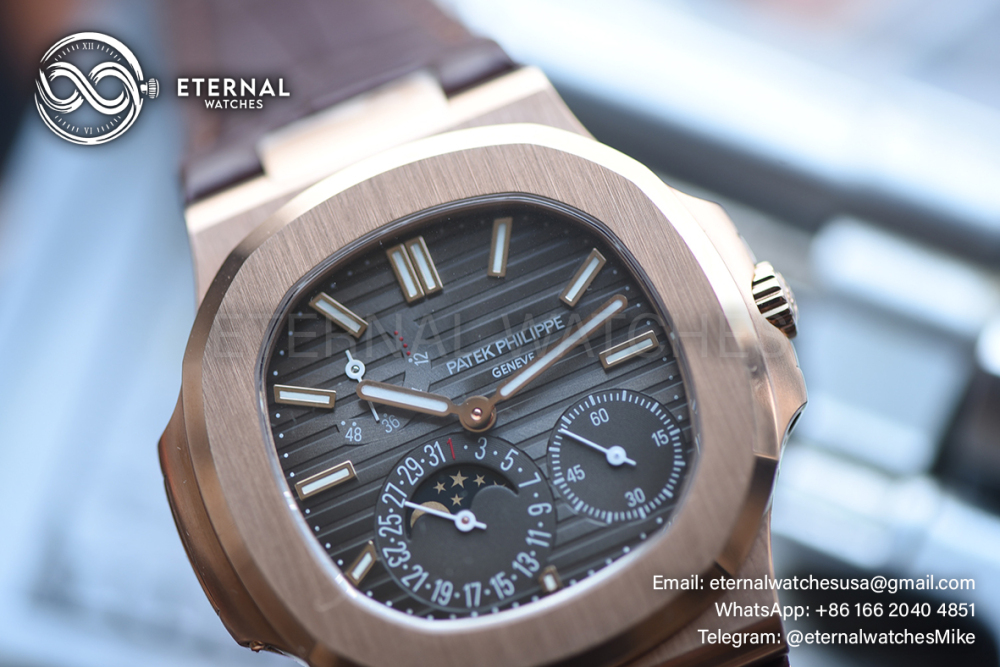 PATEK PHILIPPE - SUPER CLONE Nautilus 40mm 5712 RG/LE Brown/Stk UMI A240 (Weight Adjusted, Gold Wrapped)