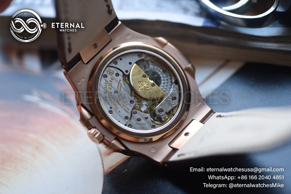 PATEK PHILIPPE - SUPER CLONE Nautilus 40mm 5712 RG/LE Brown/Stk UMI A240 (Weight Adjusted, Gold Wrapped)