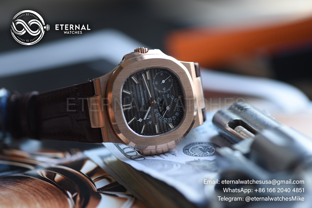 PATEK PHILIPPE - SUPER CLONE Nautilus 40mm 5712 RG/LE Brown/Stk UMI A240 (Weight Adjusted, Gold Wrapped)