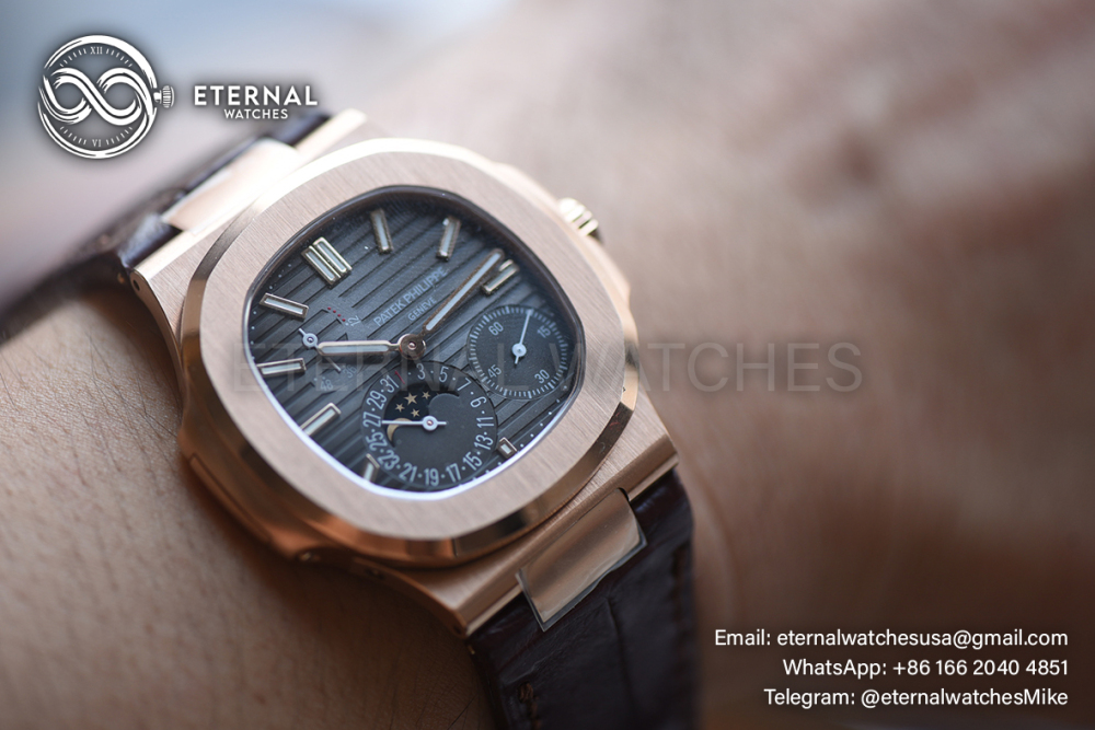 PATEK PHILIPPE - SUPER CLONE Nautilus 40mm 5712 RG/LE Brown/Stk UMI A240 (Weight Adjusted, Gold Wrapped)